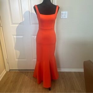 Anthropologie Vibrant Orange Maxi Dress